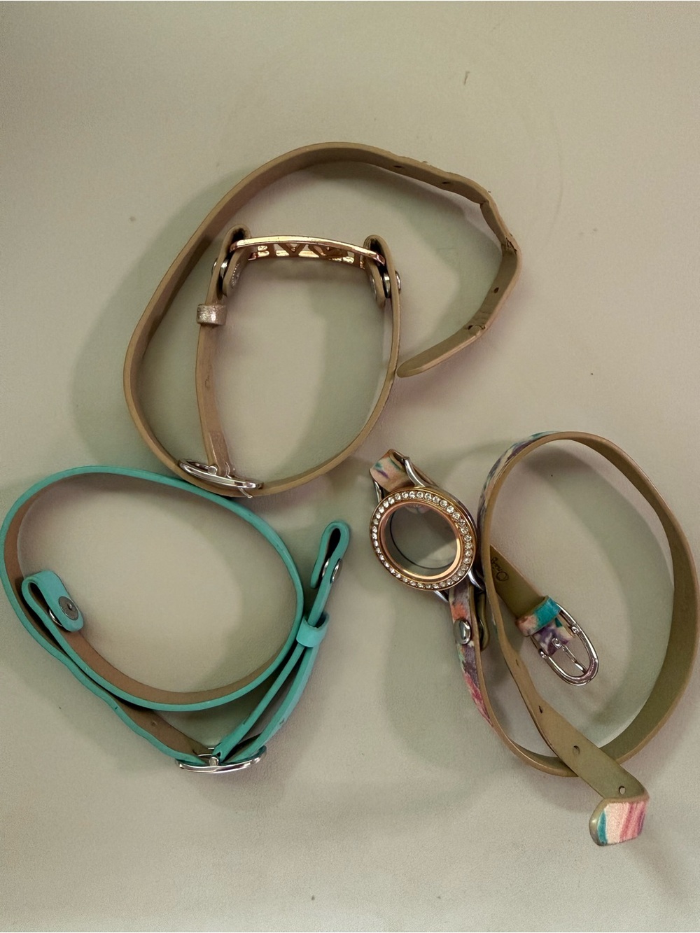 Set of 3 Origami Owl Leather Wrap Bracelets